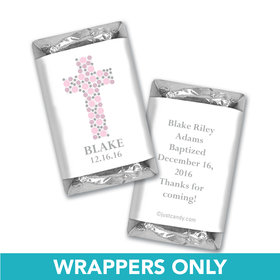 Baptism Personalized Hershey's Miniatures Wrappers Polka Dot Cross