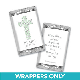 Baptism Personalized Hershey's Miniatures Wrappers Polka Dot Cross