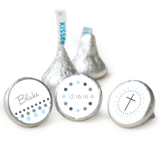 Baptism Personalized Hershey's Kisses Circled Cross Assembled Kisses
