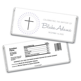 Baptism Personalized Chocolate Bar Wrappers Circled Cross