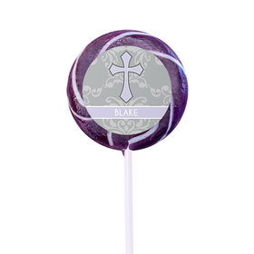 Personalized Baptism Small Swirly Pop Framed Cross (24 Pack)