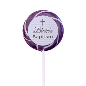Personalized Baptism Small Swirly Pop Simple Cross (24 Pack)