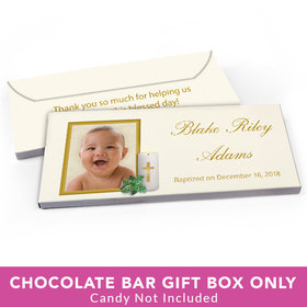 Deluxe Personalized Baptism Holy Candle Candy Bar Favor Box