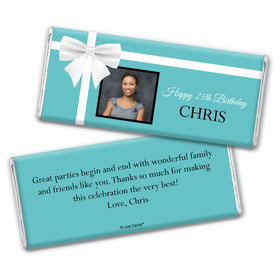 Birthday Personalized Chocolate Bar Wrappers Tiffany Style Bow Photo
