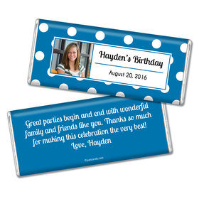 Birthday Personalized Chocolate Bar Polka Dot Photo