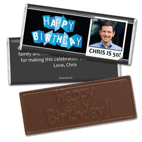 Birthday Personalized Embossed Chocolate Bar Polaroid Photo