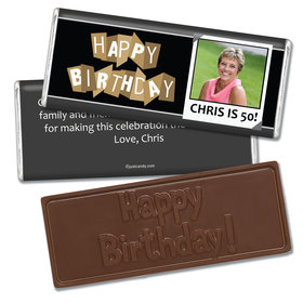 Birthday Personalized Embossed Chocolate Bar Polaroid Photo