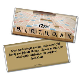 Birthday Personalized Chocolate Bar Scrabble Board Game