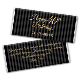 Milestones Personalized Chocolate Bar 40th Birthday Wrappers