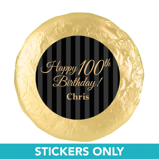 Personalized 100th Birthday 1.25" Stickers (48 Stickers)