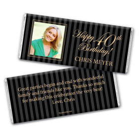 Milestones Personalized Chocolate Bar 40th Birthday Wrappers