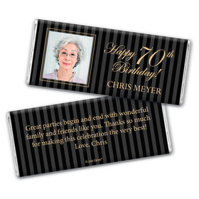 Milestones Personalized Chocolate Bar 70th Birthday Wrappers