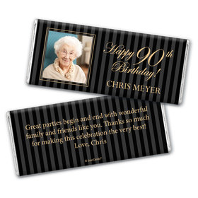 Milestones Personalized Chocolate Bar 90th Birthday Wrappers