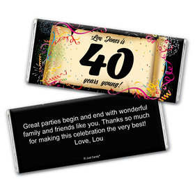 Milestones Personalized Chocolate Bar 40th Birthday Wrappers Commemorate