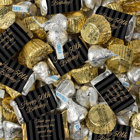 Milestone 50th Birthday Hershey's Miniatures, Kisses and Reese's Peanut Butter Cups