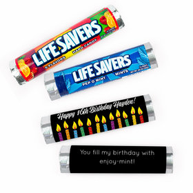 Personalized Birthday Candles Lifesavers Rolls (20 Rolls)