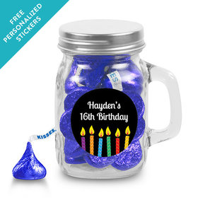 Birthday Personalized Mini Mason Mug Lit Candles (12 Pack)