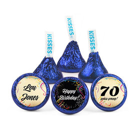 Personalized Milestone 70th Birthday Confetti Hershey's Kisses