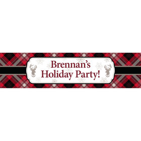 Personalized Buffalo Plaid Party 5 Ft. Banner
