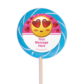 Emojis Pink Personalized 3" Lollipops (12 Pack)