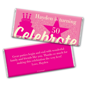 Personalized Milestone Birthday Let's Celebrate Chocolate Bar Wrappers Only