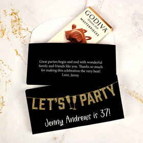 Deluxe Personalized Birthday Godiva Chocolate Bar in Gift Box - Let's Party