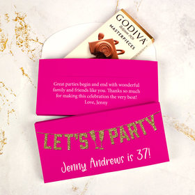 Deluxe Personalized Birthday Godiva Chocolate Bar in Gift Box - Let's Party