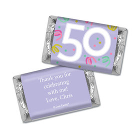 Personalized Fifty Confetti Birthday Hershey's Miniatures