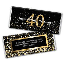 Personalized Milestone Elegant Birthday Bash 40 Chocolate Bar & Wrapper