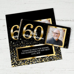 Personalized 60th Birthday Celebration Chocolate Bar Wrappers