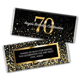 Personalized Milestone Elegant Birthday Bash 70 Chocolate Bar & Wrapper