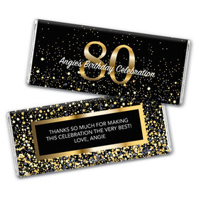 Personalized Milestone Elegant Birthday Bash 80 Chocolate Bar Wrappers
