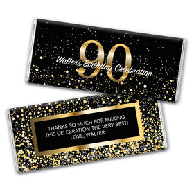 Personalized Milestone Elegant Birthday Bash 90 Chocolate Bar Wrappers