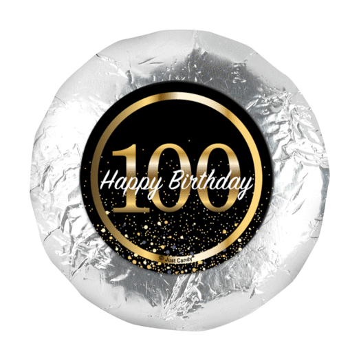 Milestone 100th Birthday 1.25" Sticker Elegant Birthday Bash (48 Stickers)