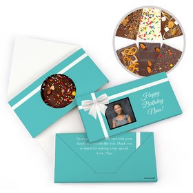 Personalized Birthday Photo & Bow Gourmet Infused Belgian Chocolate Bars (3.5oz)