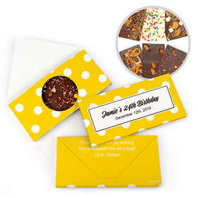 Personalized Birthday Polka Dots Gourmet Infused Belgian Chocolate Bars (3.5oz)