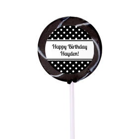 Birthday Personalized Small Swirly Pop Polka Dot (24 Pack)