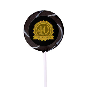 Milestones Personalized Small Swirly Pop 40th Birthday Favors (24 Pack)