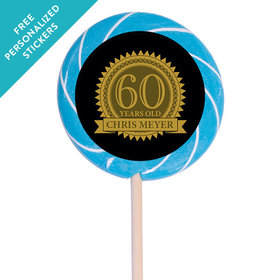 Milestones Personalized 3" Swirly Pop 60th Birthday Favors (12 Pack)