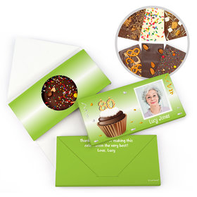 Personalized Milestone Birthday 80th Cupcake Photo Gourmet Infused Belgian Chocolate Bars (3.5oz)