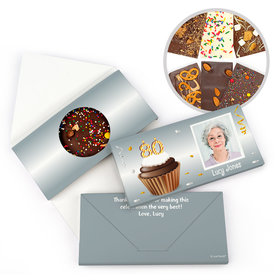 Personalized Milestone Birthday 80th Cupcake Photo Gourmet Infused Belgian Chocolate Bars (3.5oz)