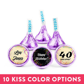 Personalized Milestone 40th Birthday Confetti Hershey's Kisses