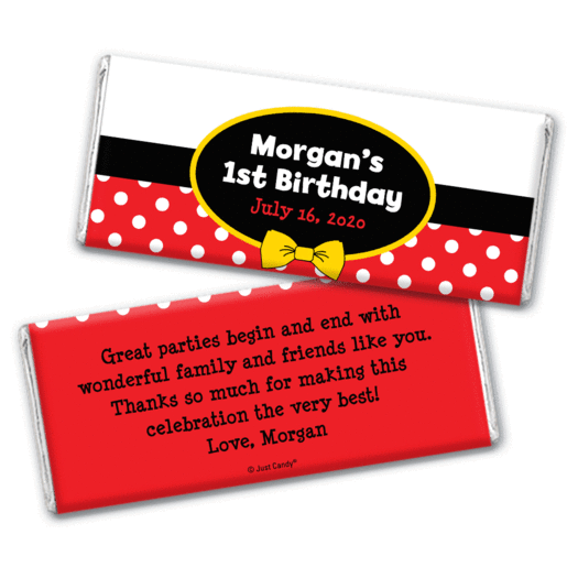 Birthday Personalized Chocolate Bar Wrappers Mickey Mouse