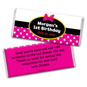 Birthday Personalized Chocolate Bar Wrappers Minnie Mouse Theme