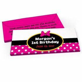 Deluxe Personalized First Birthday Minnie Candy Bar Favor Box