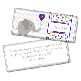 Birthday Personalized Chocolate Bar Chevron Dots Elephant