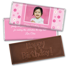 Personalized Birthday Embossed Happy birthday Chocolate Bar Flowers & Photo