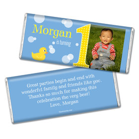 Birthday Personalized Chocolate Bar Duck Bubbles Photo