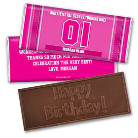 Personalized Birthday Embossed Happy birthday Chocolate Bar Sports Jersey Number