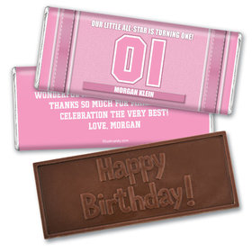 Personalized Birthday Embossed Happy birthday Chocolate Bar Sports Jersey Number